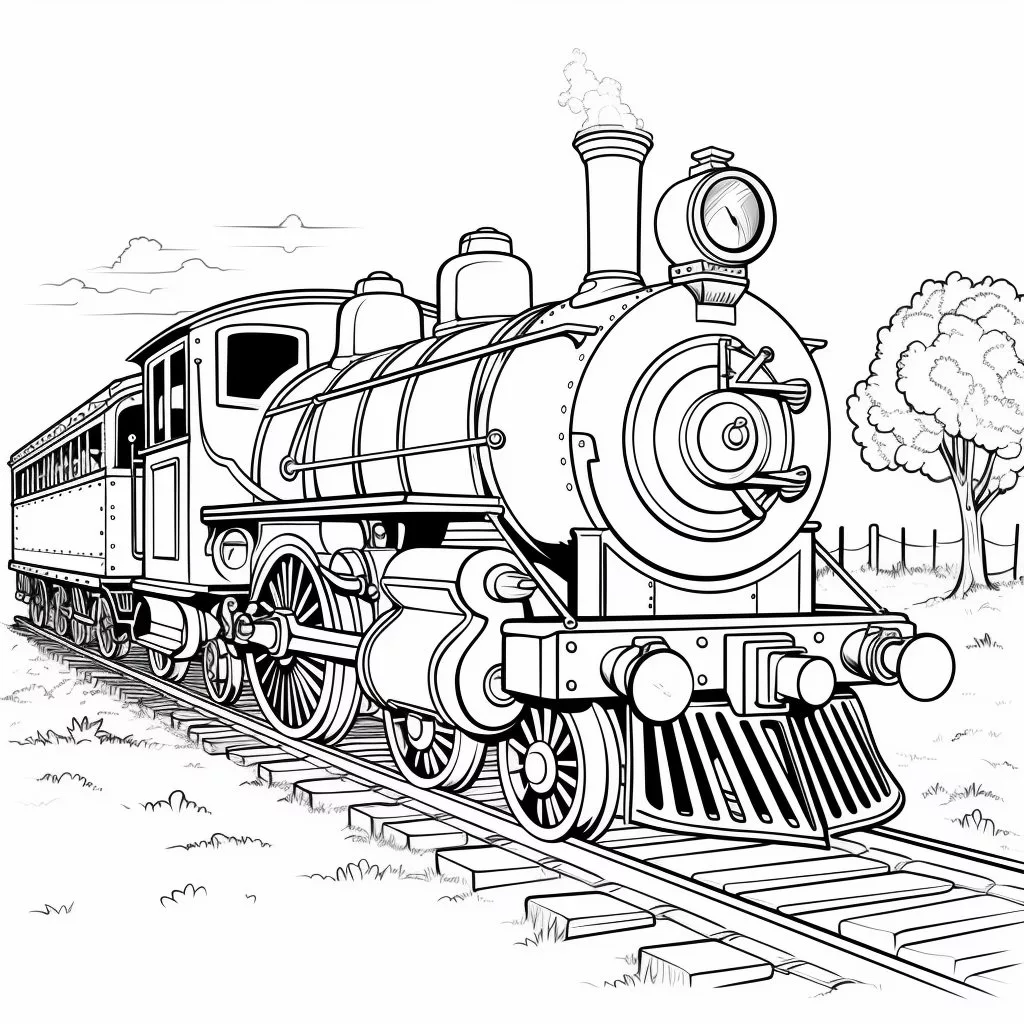 Раскраска поезда для детей