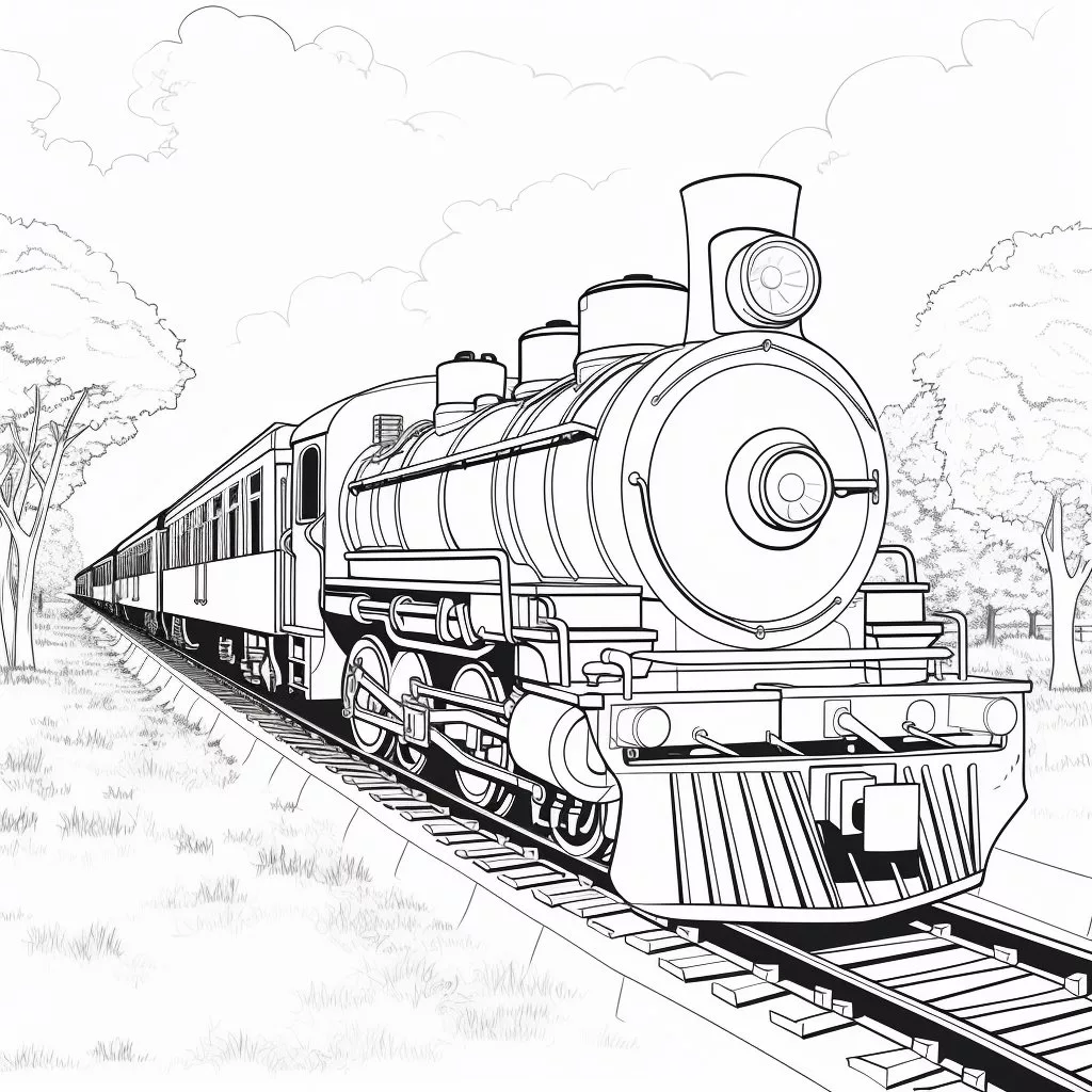 Детская раскраска поезда