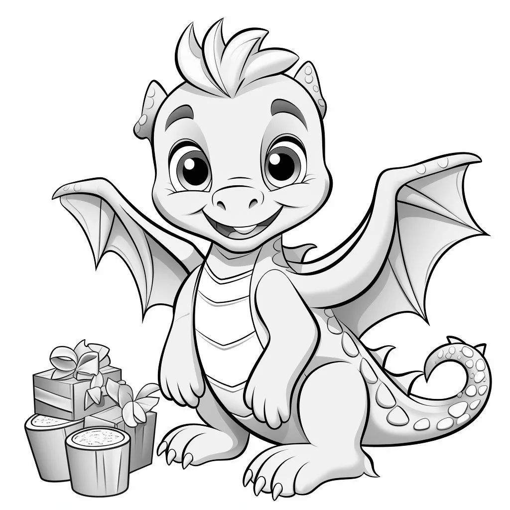 раскраска дракон символ года для детей