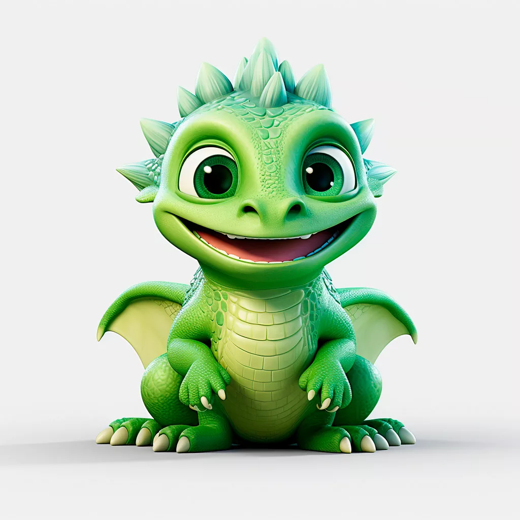 зеленый дракон символ 2024 года картинки