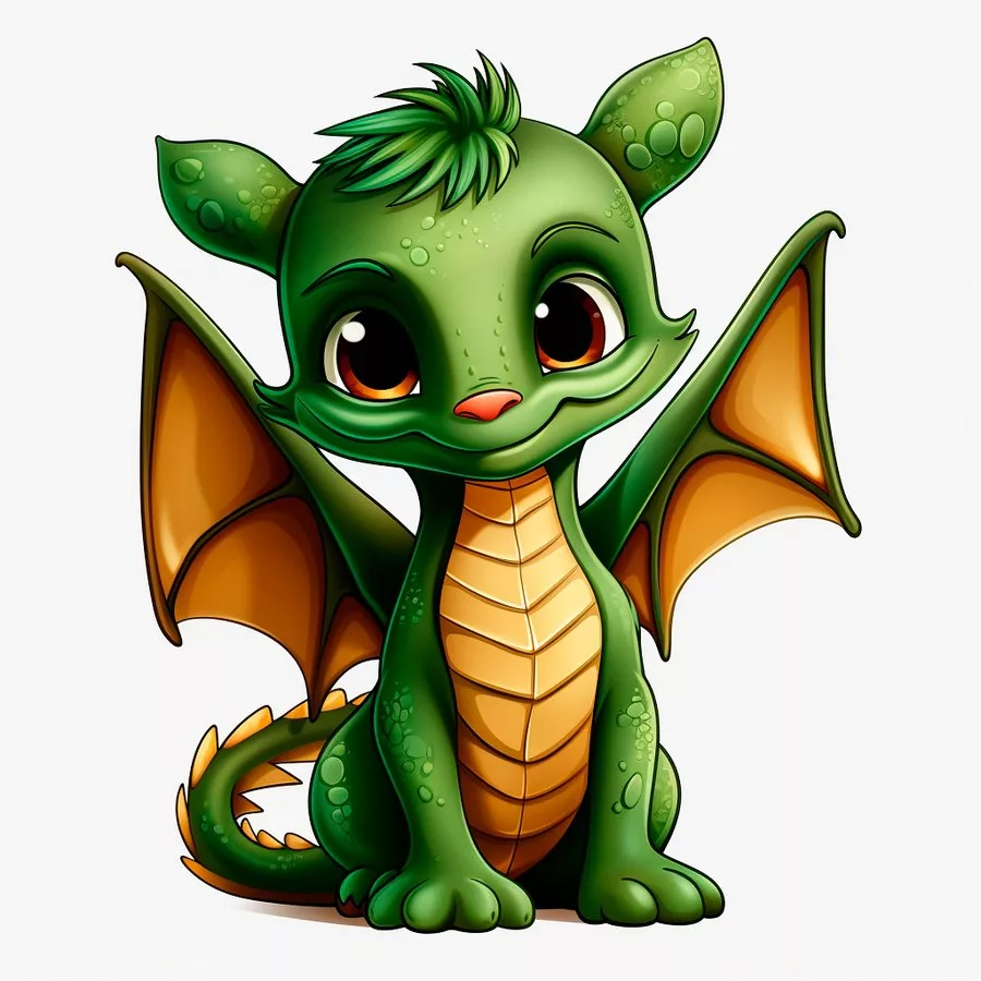 картинки зеленого дракона для срисовки