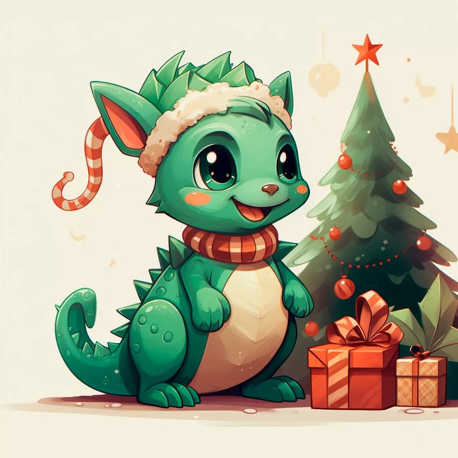 картинки зеленого деревянного дракона на новый год