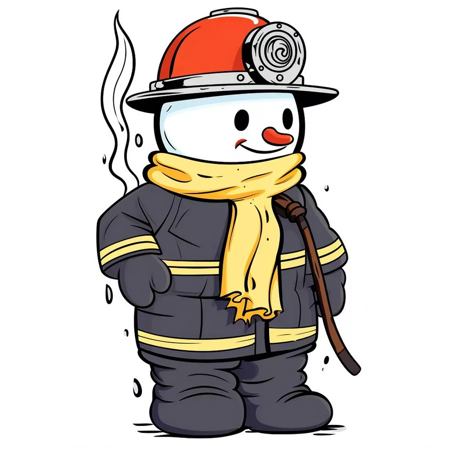 картинка снеговика в виде пожарного