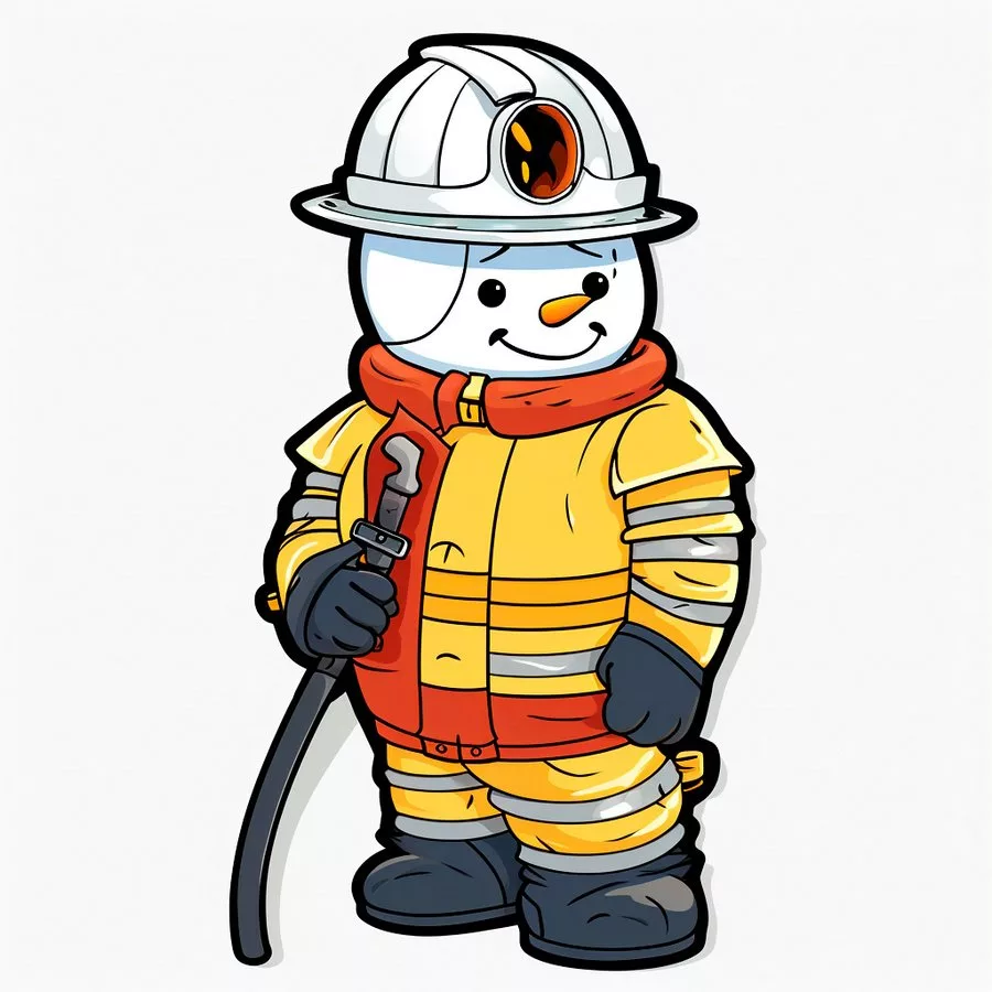 снеговик пожарный картинки