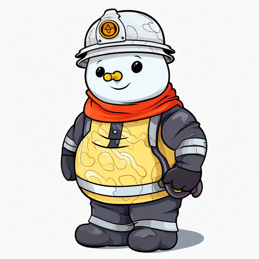изображение снеговика в виде пожарного