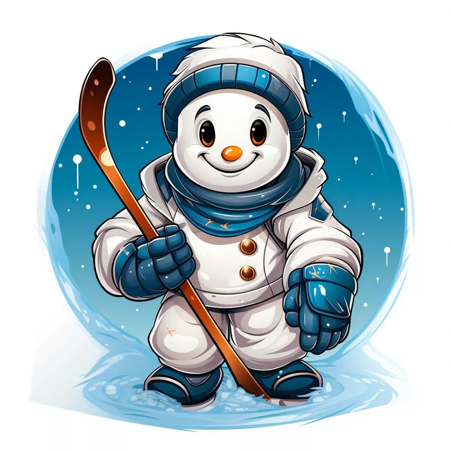 нарисованный снеговик хоккеист картинки