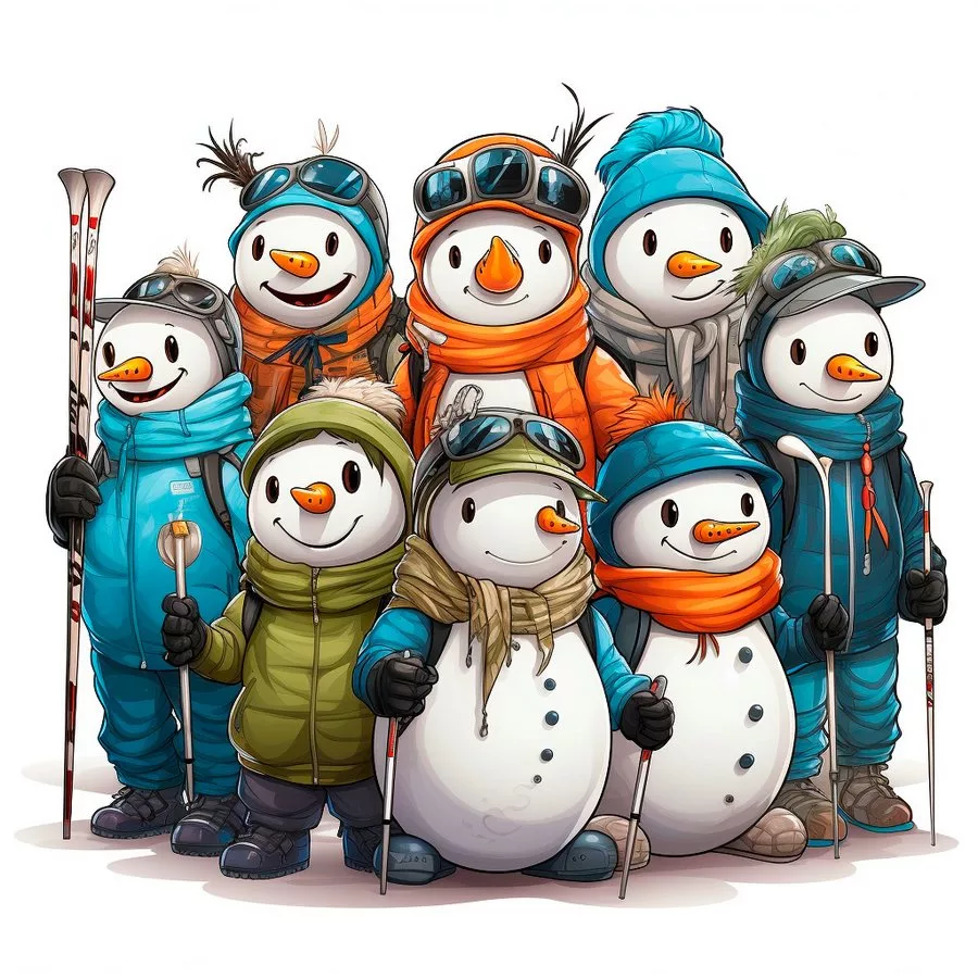 снеговики спортсмены картинки для детей